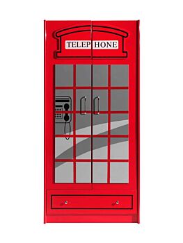 Lettino castello design bus londinese, Rosso, Grigio e Nero, a prezzo scontato
