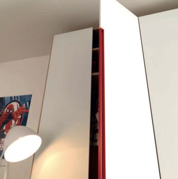 Armadio camerette Moretti Compact, Bianco frassino e Olmo