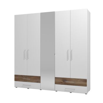 armadio con led bianco lucido ante battenti