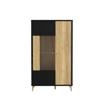vetrina finitura rovere mauvella e nero