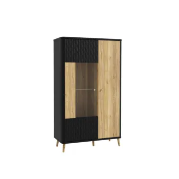 vetrina finitura rovere mauvella e nero