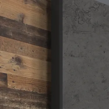 Armadio da ufficio con ante scorrevoli, 121x42x191 h cm, Rovere invecchiato e Ossido