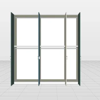 Armadio 5 ante battenti, L.230 H.246 P.61, Laccato Zenzero Shop