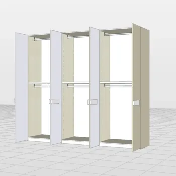 Armadio 6 ante battenti, L.276 H.246 P.61, Laccato Zenzero Shop