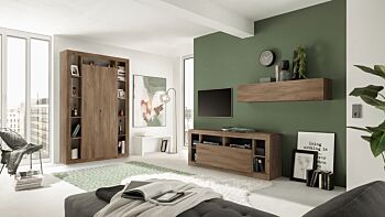 Colonna libreria, dispensa a 2 ante, finitura Mercure, Made in Italy