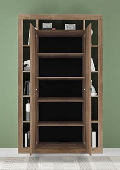 Conveniente e moderna Colonna libreria a 2 ante, finitura Mercure