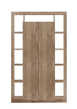 Colonna libreria, dispensa a 2 ante, finitura Mercure, Made in Italy