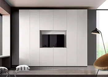 armadio laccato con vano tv