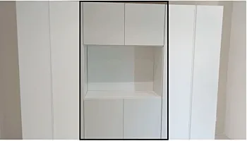 Armadio con vano, 4 ante, Bianco opaco