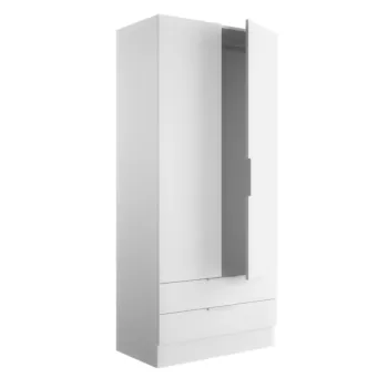 Armadio multiuso 2 cassetti, bianco, made in Italy Zenzero Shop