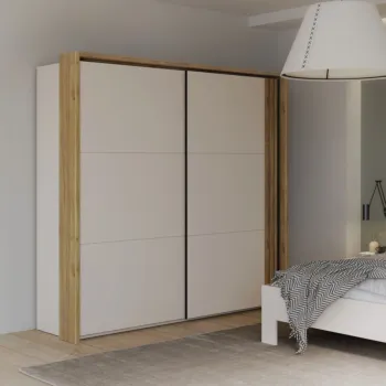 Camera da letto moderna in finitura Sabbia e Rovere