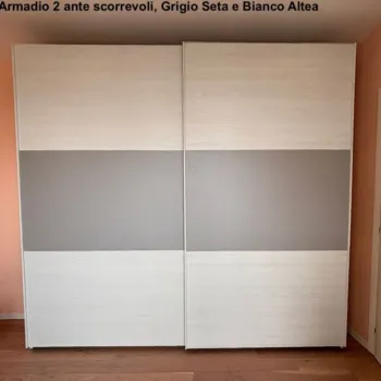Armadio 2 ante scorrevoli, Petrolio e Bianco Altea