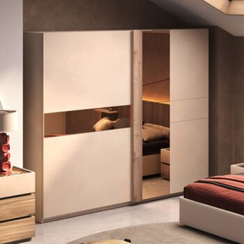 armadio scorrevole cashmere e noce