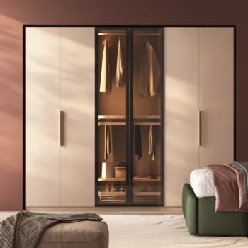 Armadio battente, 2 ante telaio, finitura Cashmere