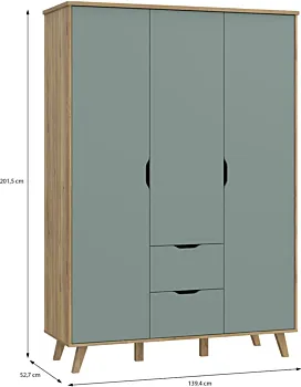 Armadietto Agave e Rovere, stile nordico, con cassetti Zenzero Shop