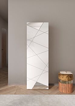 Guardaroba da ingresso Bianco lucido con dettagli a specchio