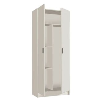 Armadio porta scope, multiuso, 2 ante, finitura bianco