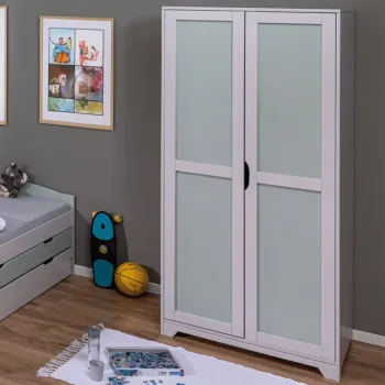 Armadio per cameretta, Grigio chiaro e Salvia, 92x59x205 h cm Zenzero Shop