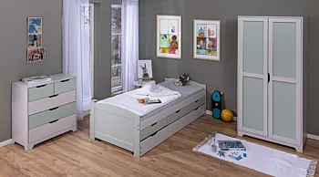 Armadio per cameretta, Grigio chiaro e Salvia, 92x59x205 h cm Zenzero Shop
