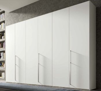 Armadio a 6 ante battenti Bianco laccato opaco con ante da 60 cm