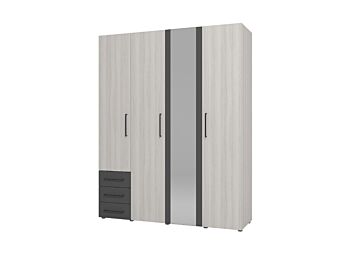 armadio stile industriale bianco frassino