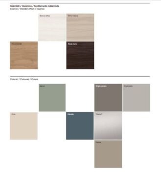 Coppia di comodini moderni a 2 cassetti, finitura Agave
