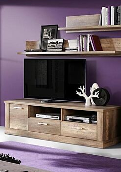 Mobile tv Rovere antico con un'anta, 2 cassetti