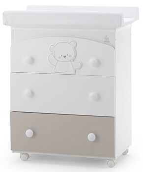 Bagnetto neonati Mr.Bear, Bianco e Choco con decori orsetto