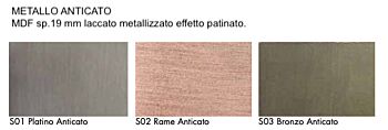 Mobile doppio lavabo sospeso, finitura Bronzo anticato e satinato Terra