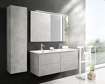 Arredo bagno completo, mobile con con lavabo integrato e 4 cassetti, Havasu 16