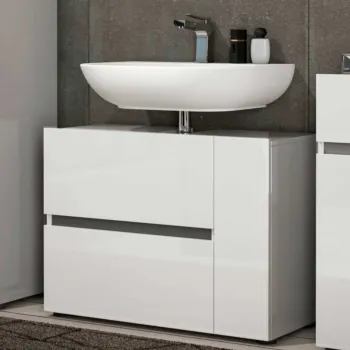 bagno a terra bianco lucido 