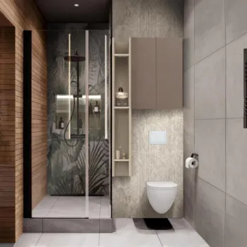 Composizione bagno, Cashmere e Bronzo, pensili e mensola