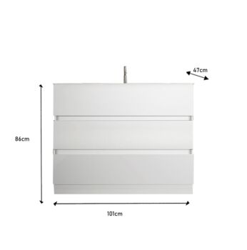 mobile con cassetti per bagno bianco