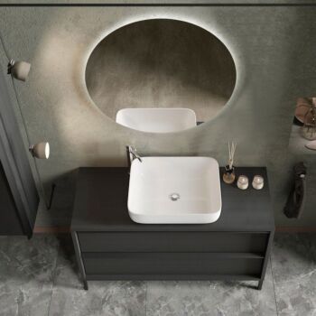bagno nero 110 cm a terra