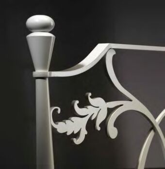 Letto in ferro battuto Dvorak , color marrone raggrinzante, made in Italy