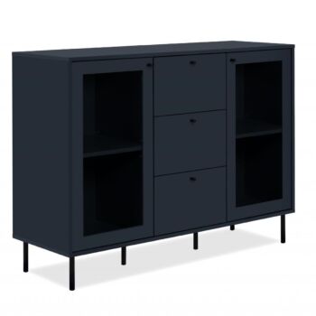 nuova Conveniente Madia 2 ante e 3 cassetti, finitura Blu scuro