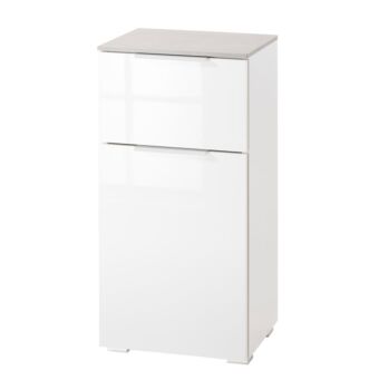 Arredamento bagno prezzi bassi, mobiletto bianco e Grigio 