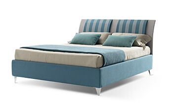 Letto matrimoniale contenitore Daneb in tessuto bicolore