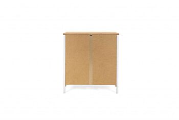 Madia credenza, 2 ante finitura bianco opaco e top in quercia