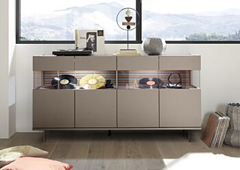 Madia 4 ante moderna in finitura bronzo con piedini di design