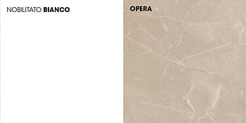 Madia di Design Alta, Credenza Moderna 2 ante, Bianco Nobilitato e Opera