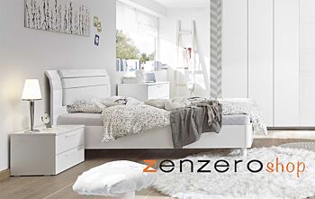 Letto matrimoniale Like bianco in legno