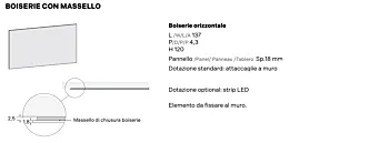 Parete attrezzata moderna, Agave, Cannettato grigio e Orzo, L.271