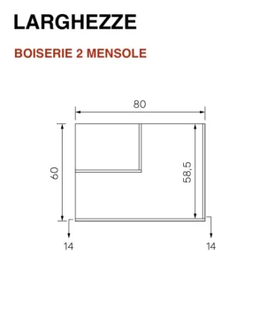 parete moderna con scrivania noce