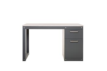 Scrivania industrial da ufficio con 1 cassetto e 1 anta in finitura Antracite e Quercia