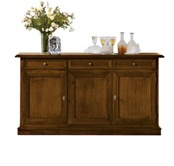 Credenza in legno finitura noce, arte povera - cm 156x85