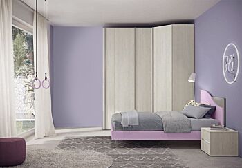Cabina armadio per camerette, finitura Rovere gesso