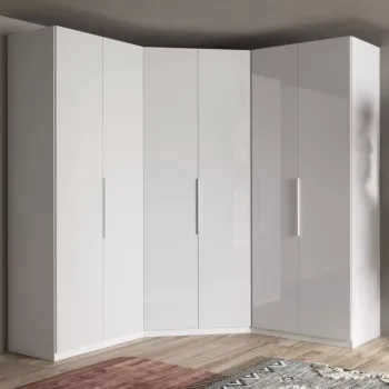cabina angolare bianco lucido