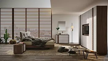 camera da letto con armadio con tv