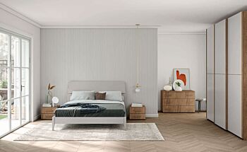Camera matrimoniale Rovere cognac e Grigio dorian con armadio scorrevole
